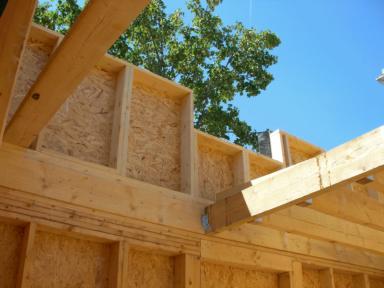 Maison contemporaine en bois - Dtail ossature bois